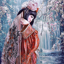 Схема вышивки «гейша»