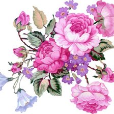 Схема вышивки «пионы»