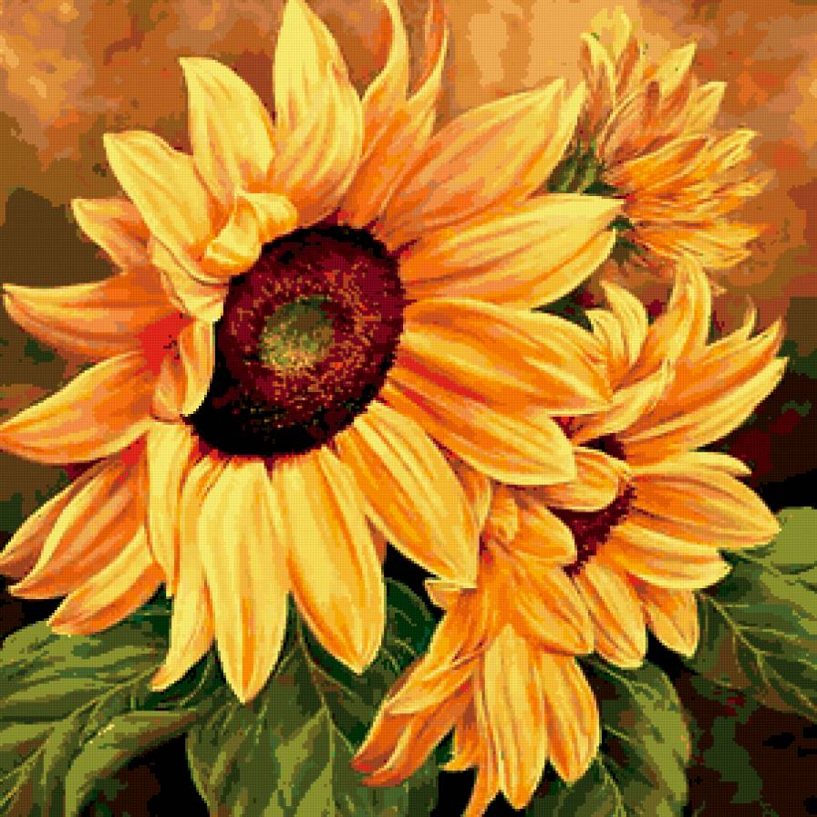 Подушка "Подсолнухи" - подсолнух, подушка - предпросмотр