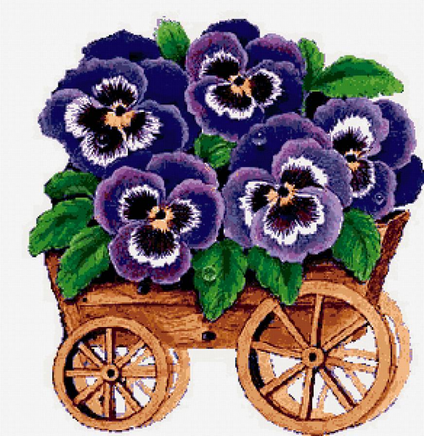 Подушка "Анютки" - букет, композиция, картина, цветы, анютины глазки - предпросмотр