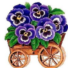 Схема вышивки «Подушка "Анютки"»