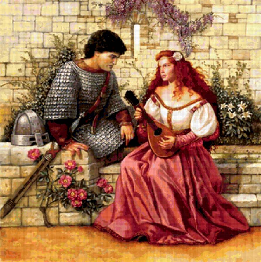 Рыцарь и его дама - средневековое - предпросмотр