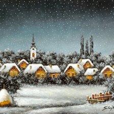 Схема вышивки «Село 2»