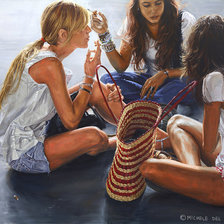 Схема вышивки «Девушки-картина»