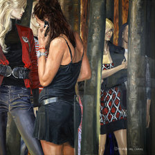 Схема вышивки «Девушки-картина»