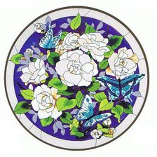 Схема вышивки «бабочки на цветах»