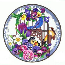 птицы на цветах