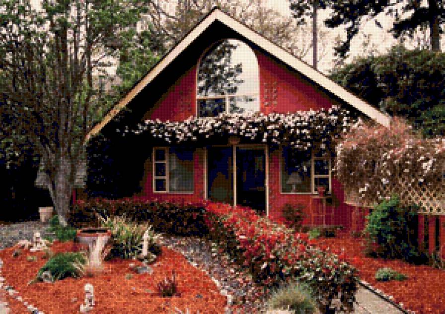 Сказочный домик - дом, природа, цветы, улица - предпросмотр