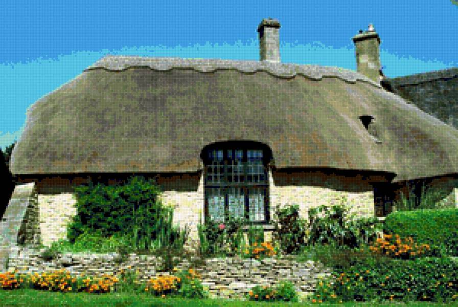 Сказочный домик - дом, цветы, природа, улица - предпросмотр