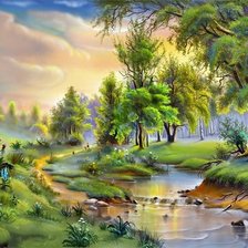 Схема вышивки «край реката»