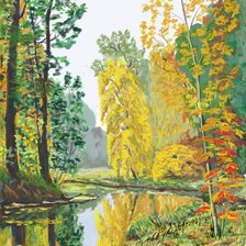 Схема вышивки «осень Шишкин»