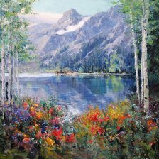 Схема вышивки «Дикие цветы Голубого озера»