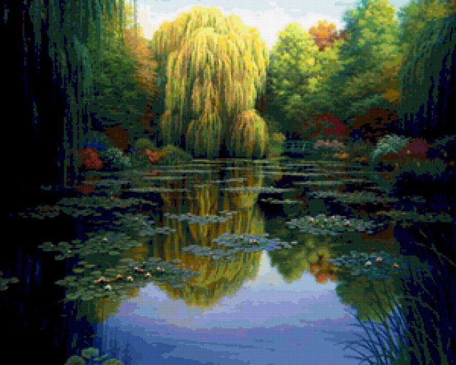 Озеро - природа, сад, озера, пейзаж, деревья - предпросмотр