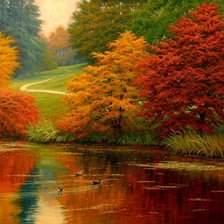 Схема вышивки «Осенний берег»