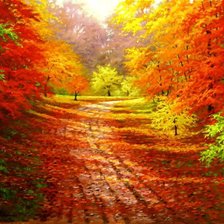 Схема вышивки «Осенняя дорога»