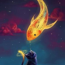 Схема вышивки «Золотая рыбка»