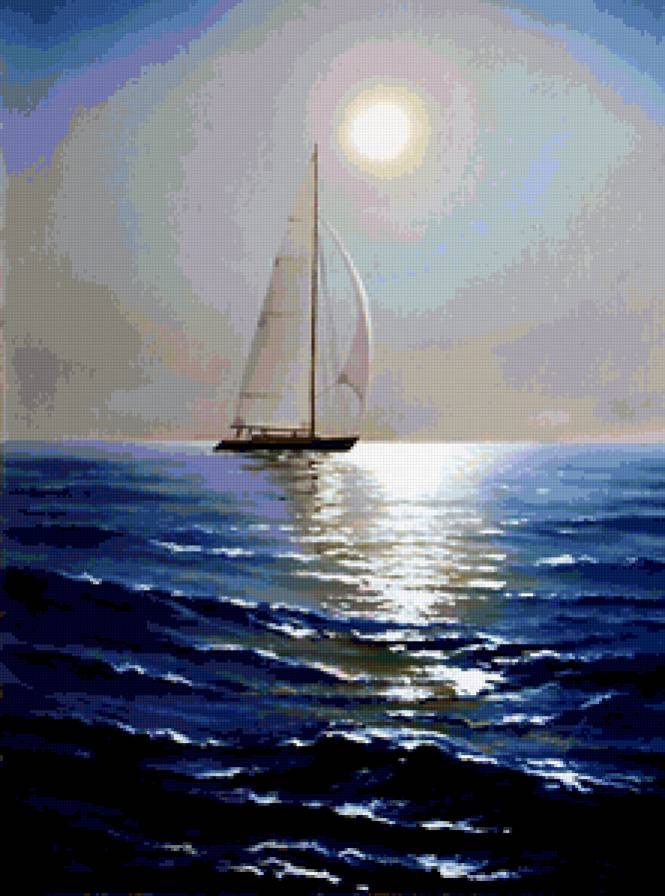 морской пейзаж - корабли, пейзаж, природа, море - предпросмотр