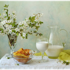 Схема вышивки «завтрак на столе»