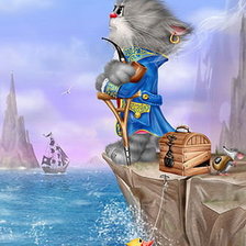 Схема вышивки «Кот-пират»