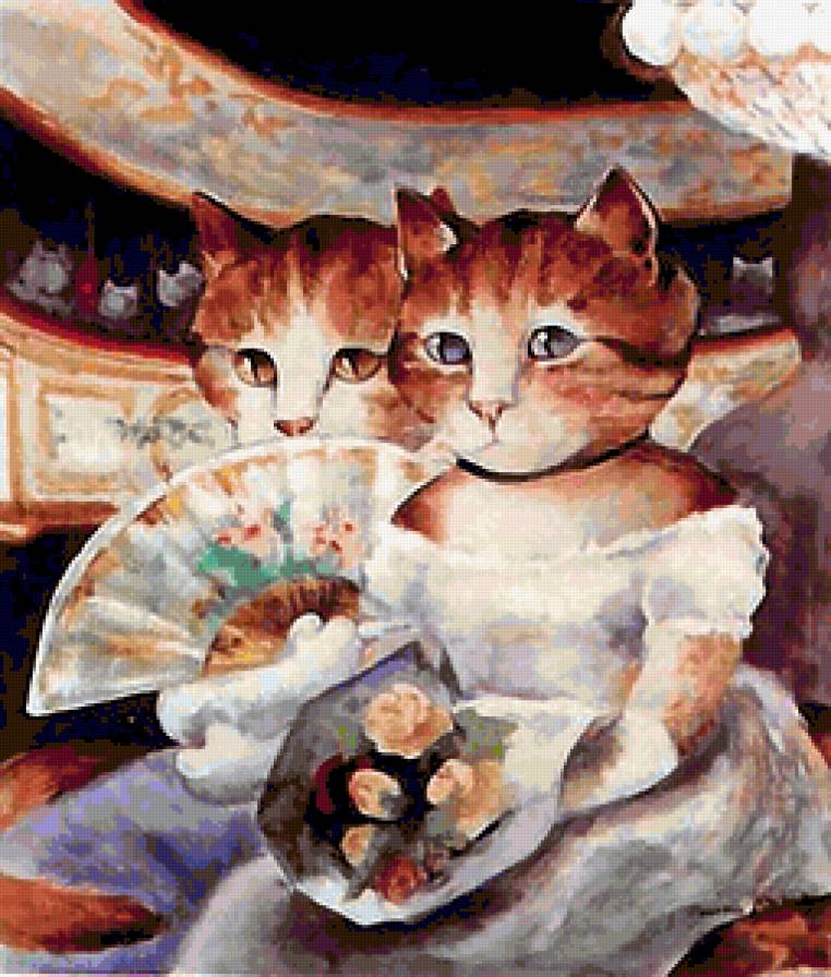 Барышни-кошки. - кот - предпросмотр