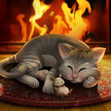 Схема вышивки «У камина.»