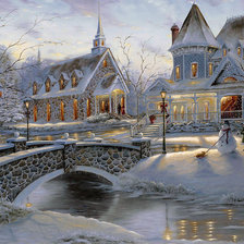 Схема вышивки «зимний пейзаж»