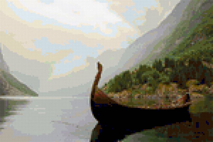 Лодка на горном озере - озеро, горы, путешествия, умиротворенность, природа, лодка - предпросмотр