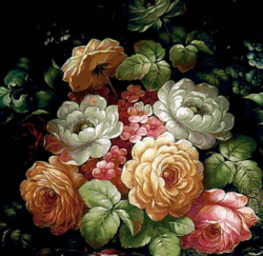 Жостовский мотив 2. - жостовская роспись, подушка - предпросмотр