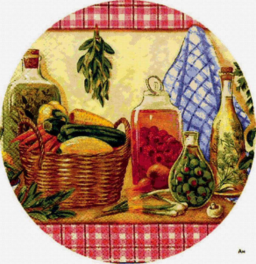 Подушка "КУХОННЫЙ НАТЮРМОРТ" - ягоды, картина для кухнии, натюрморт, овощи - предпросмотр