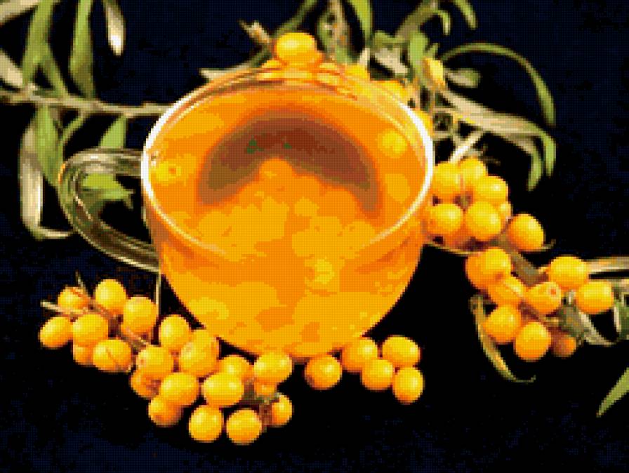 чай на травах - стекло, чай, чашка, напиток, облепиха - предпросмотр