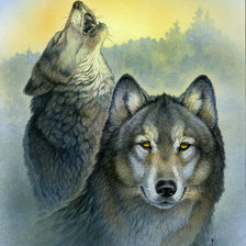 Схема вышивки «Серия "Волки"»