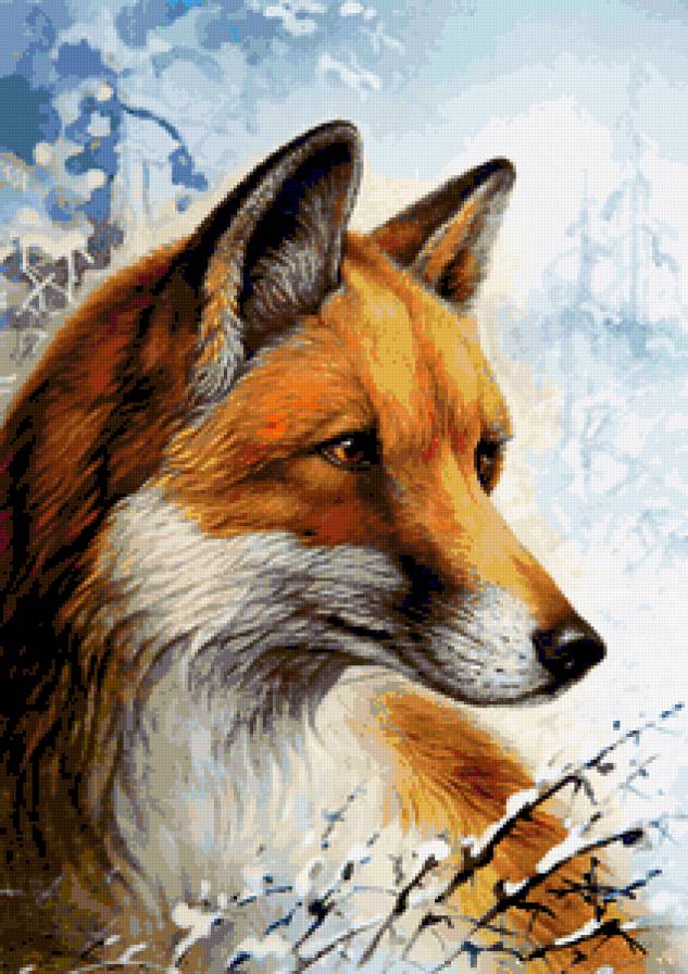 Лисица - животные, лисы, пейзаж - предпросмотр