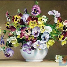 Схема вышивки «анютины глазки»