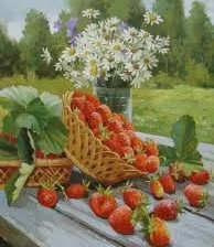 Схема вышивки «клубника в корзине»