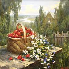 клубника в корзине