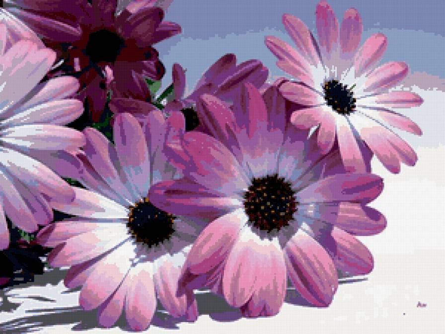 Подушка "Гербера" - на подушку, картина, цветы, букет - предпросмотр