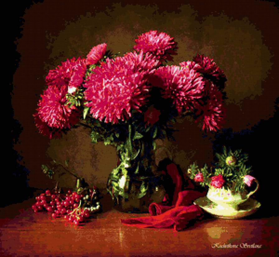 осенний букет - осень, цветы, букет, астры - предпросмотр