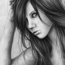 Схема вышивки «дeвушкa грусть»