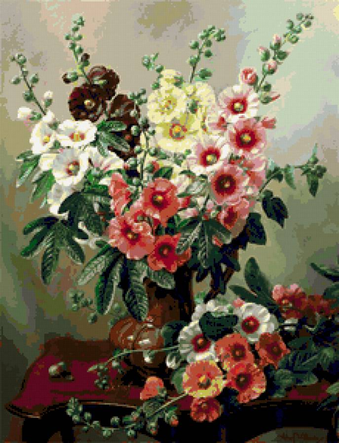 Серия "Букет" - мальва, цветы, букет - предпросмотр