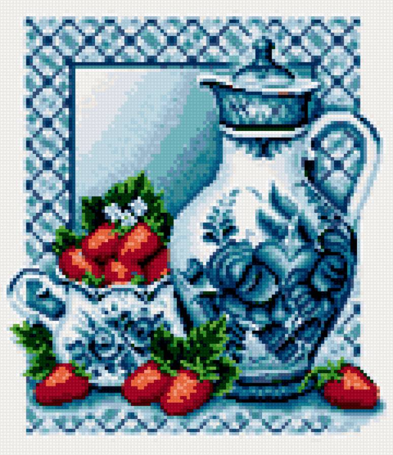 Натюрморт с клубникой - предпросмотр