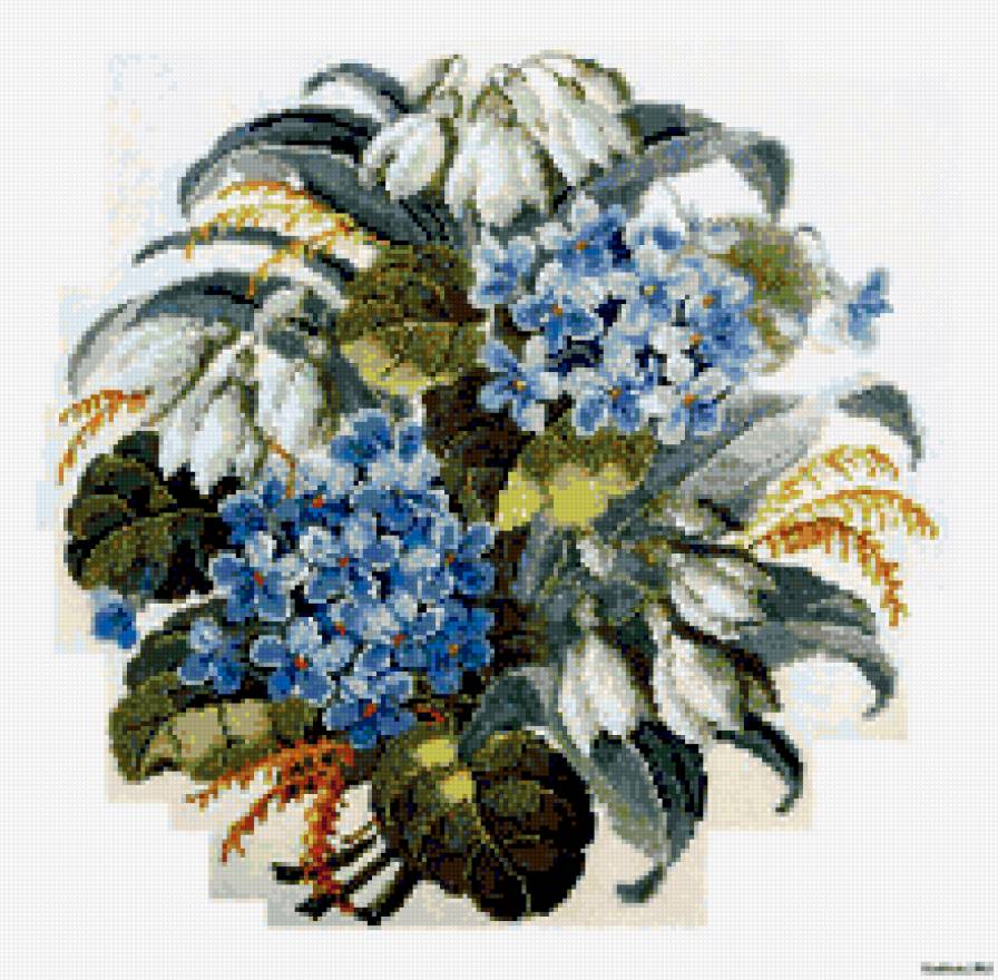 незабудки - букет, подснежники, весна - предпросмотр