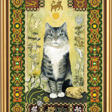 Схема вышивки «Кот-телец»