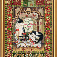 Схема вышивки «Кот-весы»
