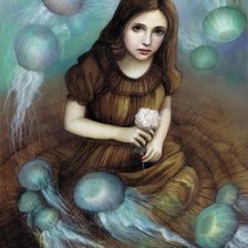 Схема вышивки «Девушка-картина»