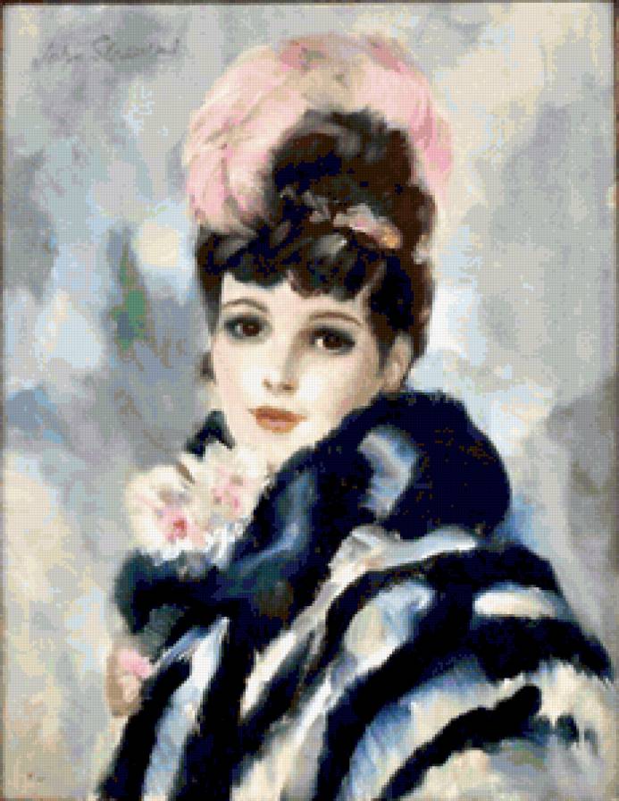 Девушка с розовым пером - люди, женский образ, девушки - предпросмотр