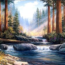 Схема вышивки «Утро в лесу»