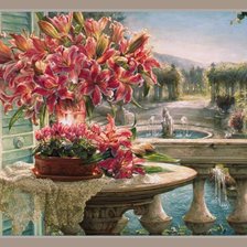 Схема вышивки «букет лилий»