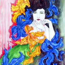 Схема вышивки «Девушка.»