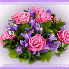 Схема вышивки «БУКЕТ РОЗЫ И ИРИСЫ»