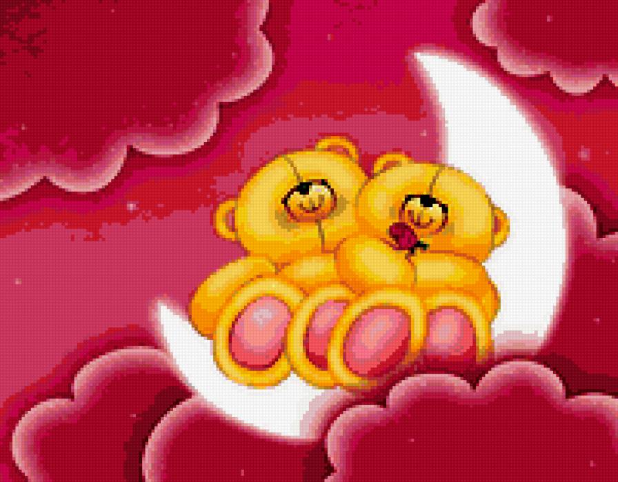 Мишки на месяце - животные, мишки - предпросмотр